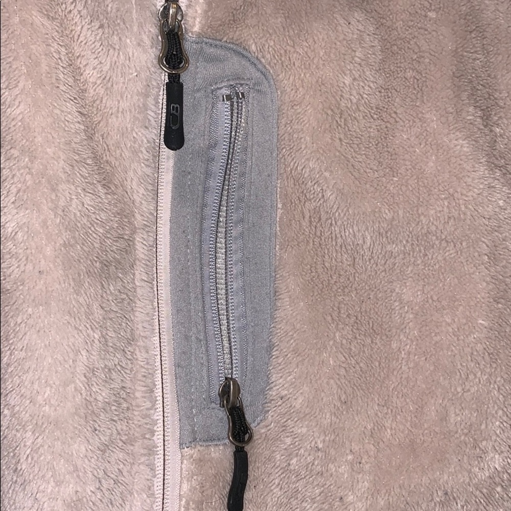 CB fleece zip up jacket pullover grey tan north - Picture 2 of 4